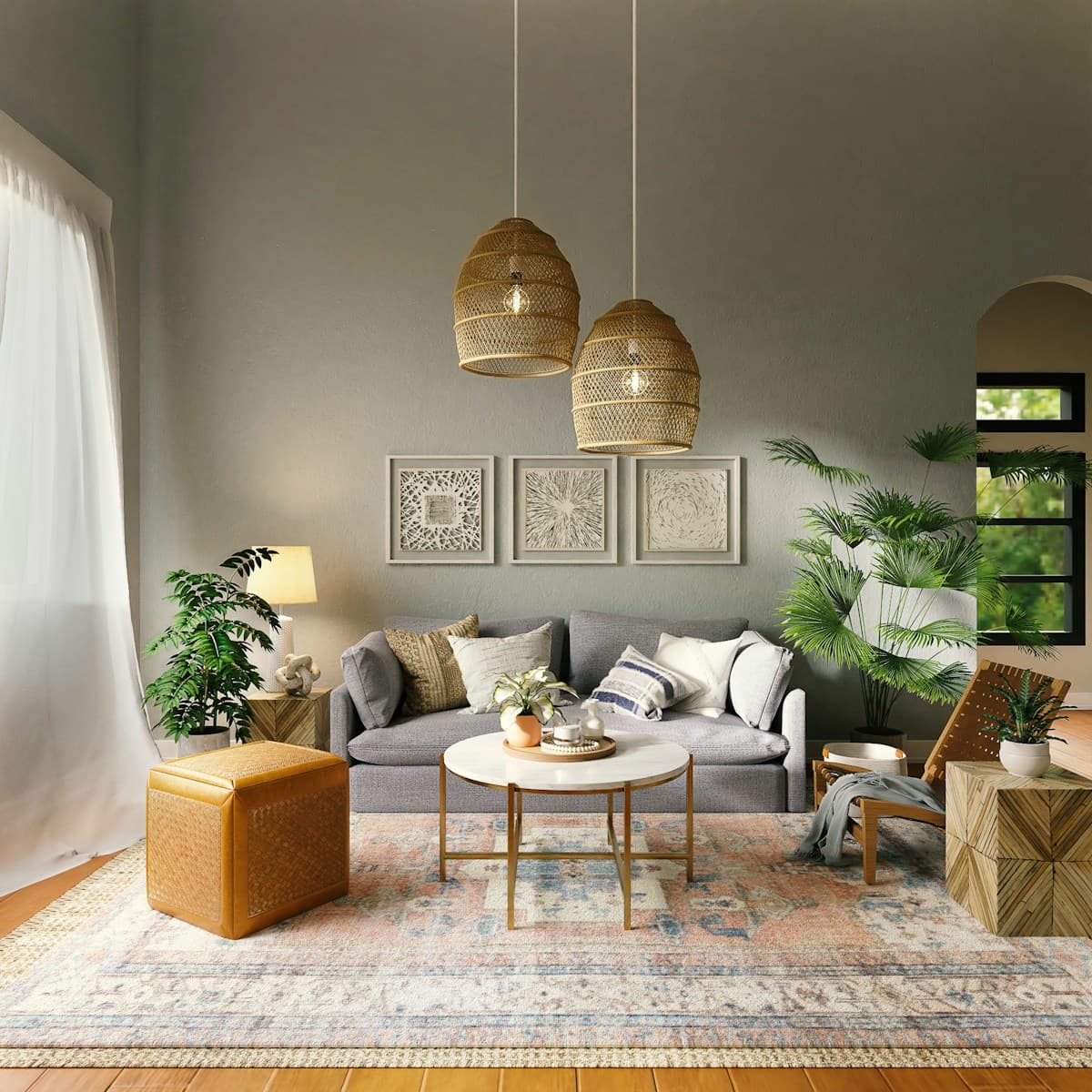 Detailed interior space planning layout