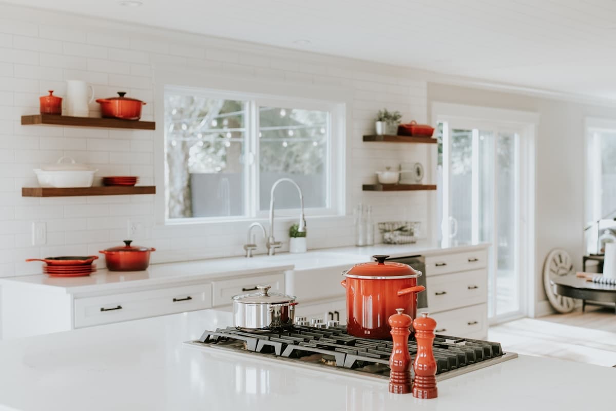 Modular kitchen with island seating